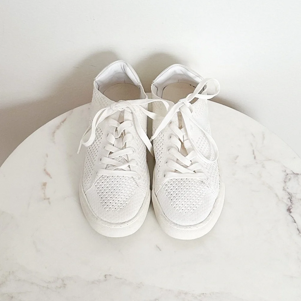 Reiss NEW Brackley Knit Off White Sneakers Size 6 - Picture 5 of 9